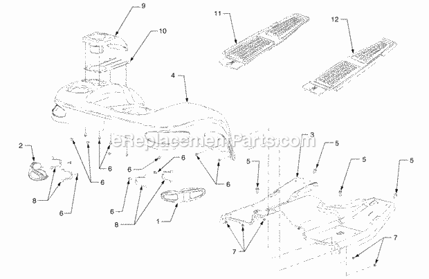 Fender And Running Board Diagram and Parts List for 3185 14A-665-100 Cub Cadet Lawn Tractor